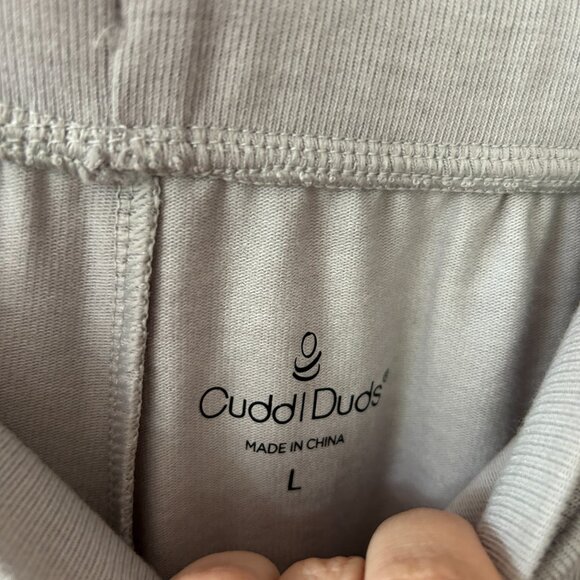 Cuddleduds Pull On Capris Womens Large Gray Ribbed Pockets Tie Waist Cozy - Picture 4 of 6